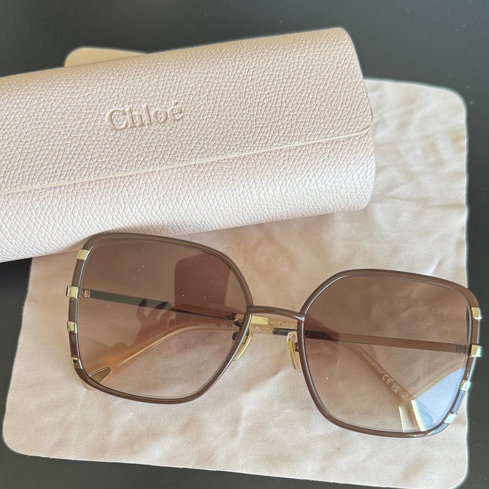 Chloe Brown and Gold Wonen’s Sunglasses